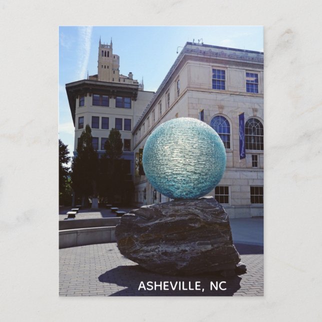 Postal Foto de viaje del Museo de Arte de Asheville North (Anverso)