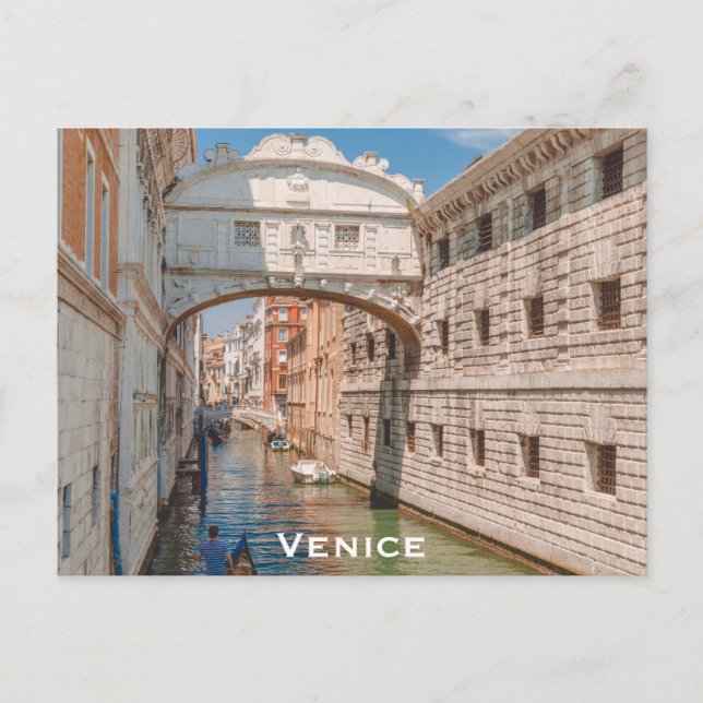 Postal Foto de viaje del puente de Venecia-Italia (Anverso)