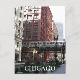 Postal Foto de viaje del tren elevado de Chicago Loop