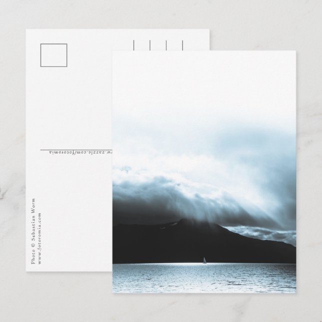 Postal Foto de viaje en barco de vela (Anverso / Reverso)