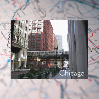 Postal Foto de viaje en tren elevado de Chicago