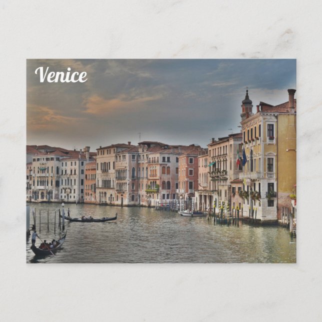 Postal Foto de viaje por el canal de Venecia Italia (Anverso)