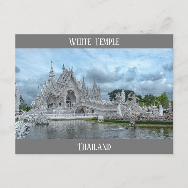 Postal Foto de viaje por el templo blanco de Tailandia (Anverso)