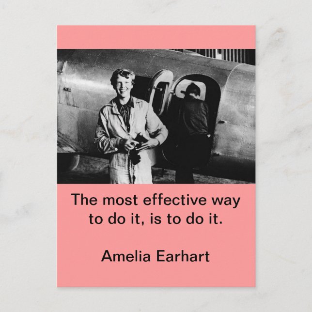 Postal Foto de Vintage Amelia Earhart (Anverso)