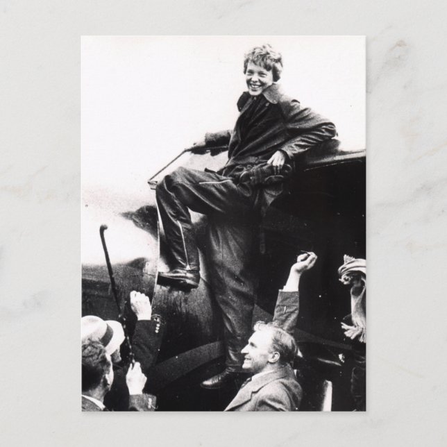 Postal Foto de Vintage Amelia Earhart (Anverso)