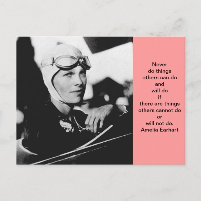 Postal Foto de Vintage Amelia Earhart (Anverso)