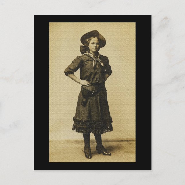 Postal Foto de Vintage Western Cowgirl (Anverso)