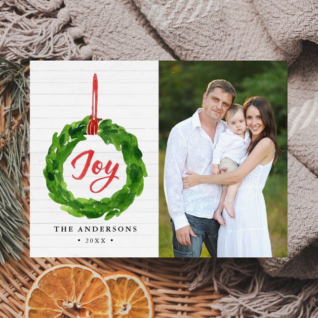 Postal Foto de Wreath de feriado alegre pintado a mano (Subido por el creador)