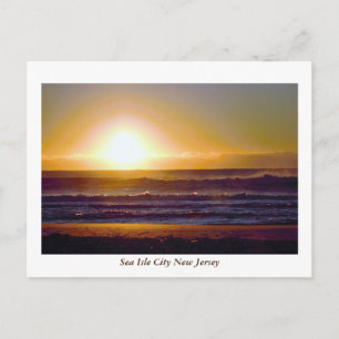 Postal Foto del amanecer en Sea Isle City Nueva Jersey