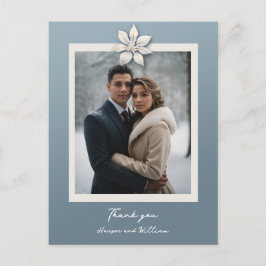 Postal Foto del boda de flores de invierno gracias