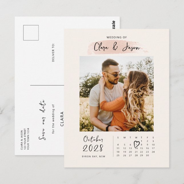 Postal Foto del calendario de Splash Guardar la invitació (Anverso / Reverso)