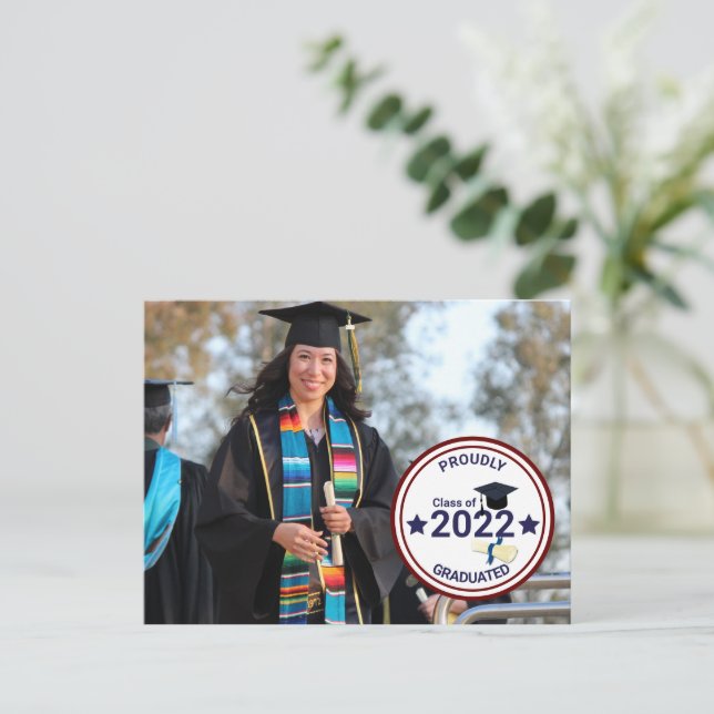 Postal Foto del Día de Graduación con año (Anverso de pie)