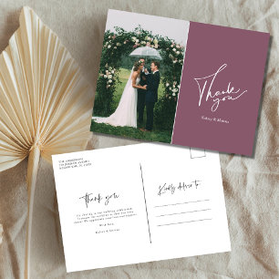 Postal Foto del Día de la Boda Moderna Gracias   ROSA