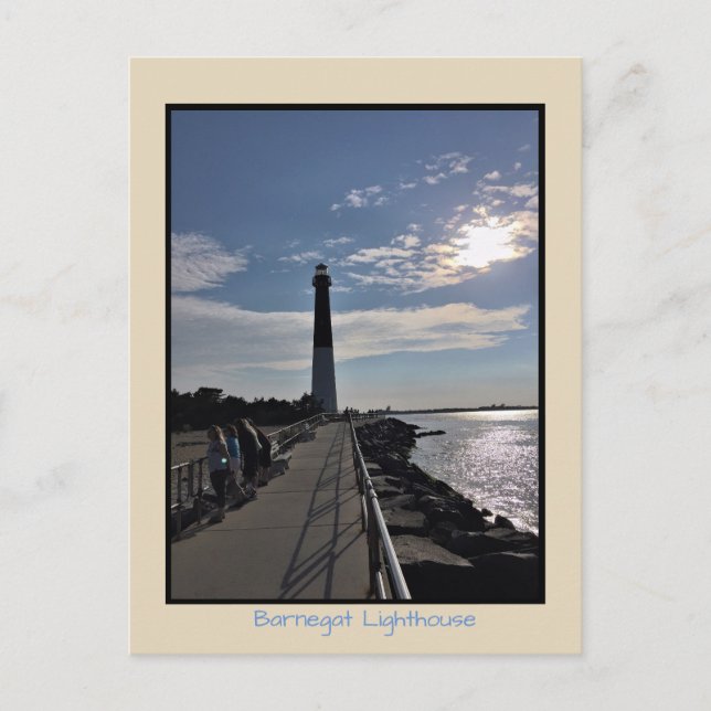 Postal Foto del faro de Barnegat (Anverso)