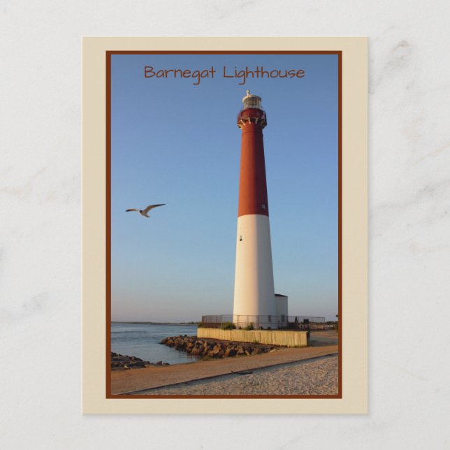 Postal Foto del faro de Barnegat (Anverso)