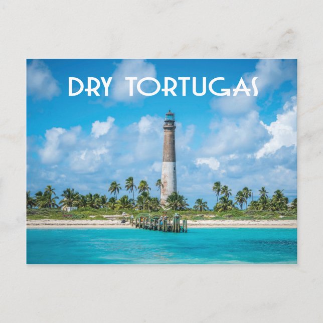 Postal Foto del faro Dry Tortugas Florida (Anverso)