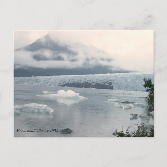 Postal Foto del Glaciar Vintage Mendenhall (Anverso)