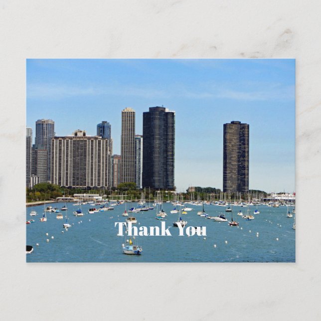Postal Foto del horizonte del paseo marítimo de Chicago G (Anverso)