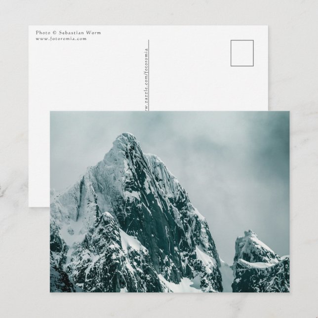 Postal Foto del paisaje de las montañas del Ártico (Anverso / Reverso)