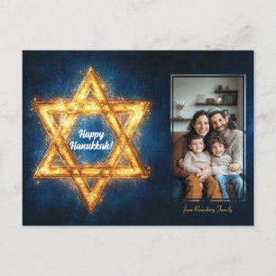Postal Foto del personalizado Happy Hanukkah ✡️, Estrella