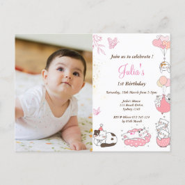 Postal Foto del primer cumpleaños de una bebé