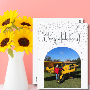 Postal Foto del primer vuelo en solitario del piloto, avi