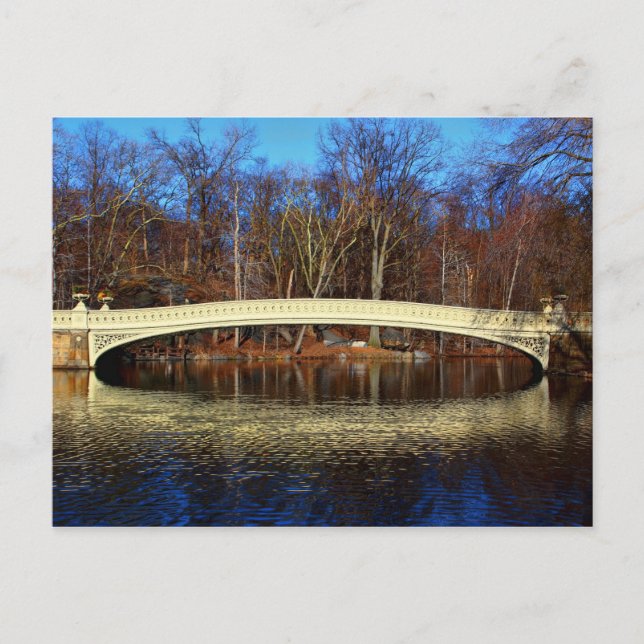 Postal Foto del puente Bow de Central Park (Anverso)