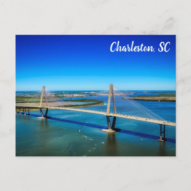 Postal Foto del puente Charleston South Carolina Ravenel  (Anverso)