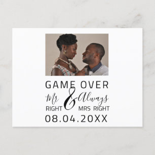 Postal Foto divertida de boda para guardar la fecha de Ga