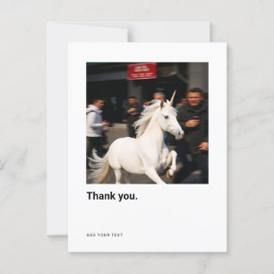 Postal Foto Divertida de Unicornio Gracias