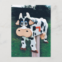 Postal Foto divertida del buzón de correo de vaca