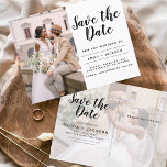 Postal Foto editable Guardar la fecha elegante Minimalist<br><div class="desc">Imagen Minimalista editable moderna y elegante Guardar la postal del Boda de fecha. La tarjeta de invitación para guardar la fecha incluye una tipografía de escritura con letras a mano moderna con una moda y un diseño sencillo al que se puede añadir la imagen de fotografía de compromiso personalizada.</div>