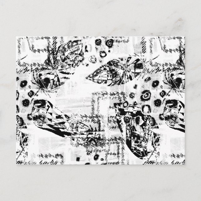 Postal Foto en blanco y negro de amigos en una instantáne (Anverso)