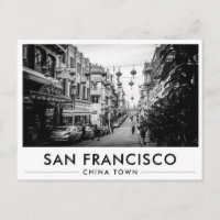 Foto en blanco y negro de China Town en San Franci