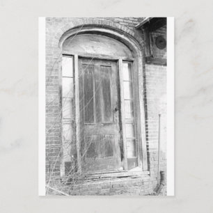 Postal Foto en blanco y negro de la puerta de la entrada