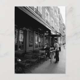 Postal Foto en blanco y negro de un café callejero en Par