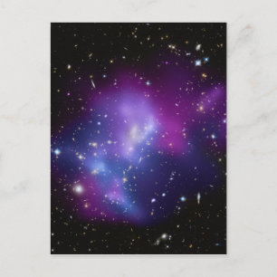 Postal Foto espacial celestial morada en blanco