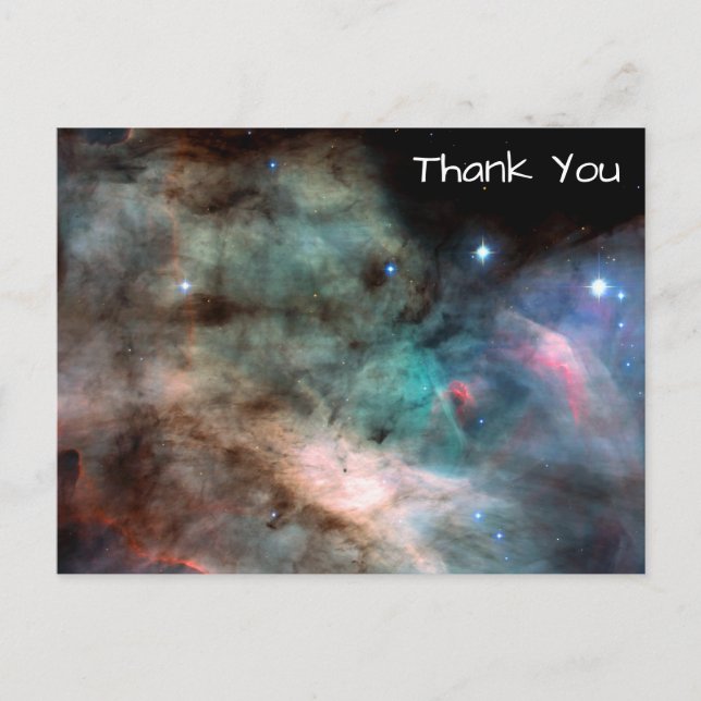 Postal Foto espacial Omega Nebula Gracias (Anverso)
