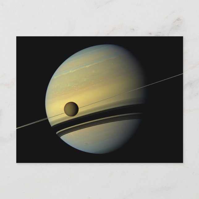Postal Foto espacial Saturn & Titan Cassini (Anverso)