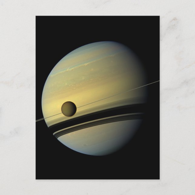 Postal Foto espacial Saturn & Titan Cassini (Anverso)