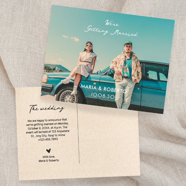 Postal Foto estética vintage que nos casamos (Subido por el creador)