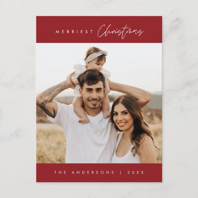 Postal Foto familiar de los Navidades más amables, modern (Anverso)