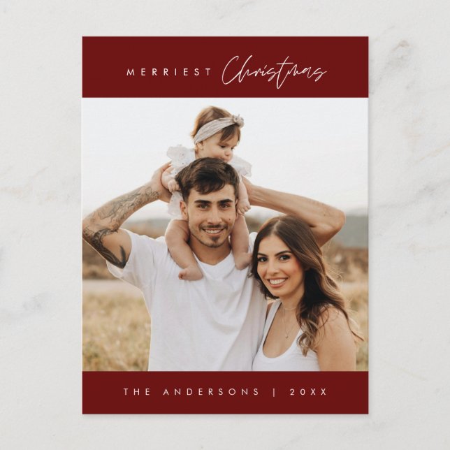 Postal Foto familiar de los Navidades más amables, modern (Anverso)