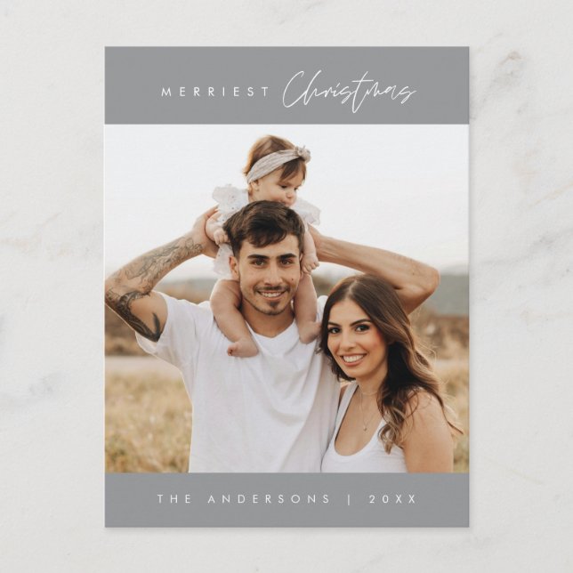 Postal Foto familiar de los Navidades más amables, modern (Anverso)