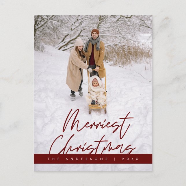 Postal Foto familiar de Navidades más amables, acogedor s (Anverso)