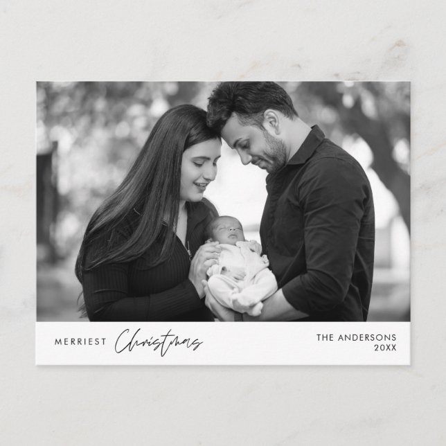 Postal Foto familiar de Navidades más amables, felicidad  (Anverso)
