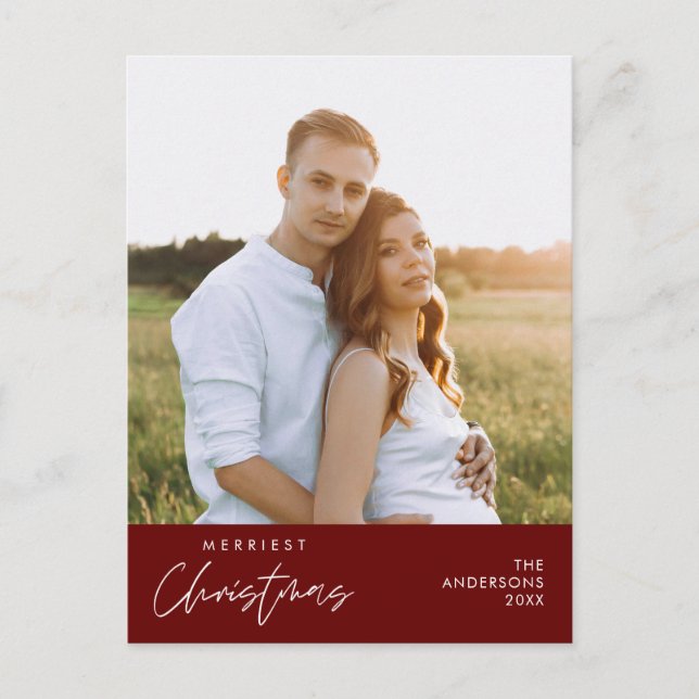 Postal Foto familiar de Navidades más amables, felicidad  (Anverso)