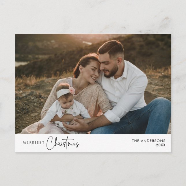 Postal Foto familiar de Navidades más graciosos, felicida (Anverso)