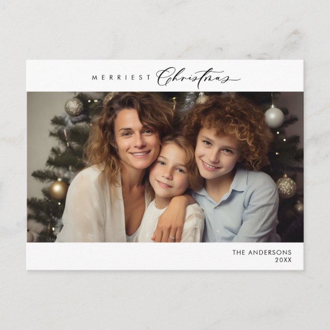 Postal Foto familiar de Navidades más graciosos, felicida (Anverso)