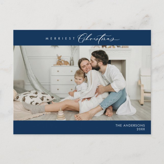 Postal Foto familiar de Navidades más graciosos, felicida (Anverso)